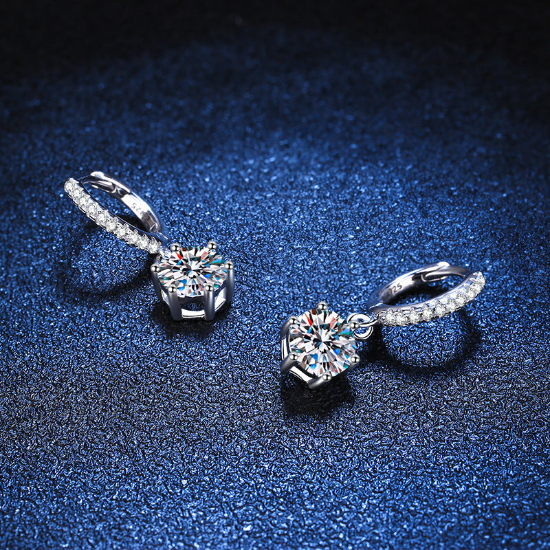 [Vera  Jewelry]CLASSIC 6-PRONG MOISSANITE DROP EARRINGS