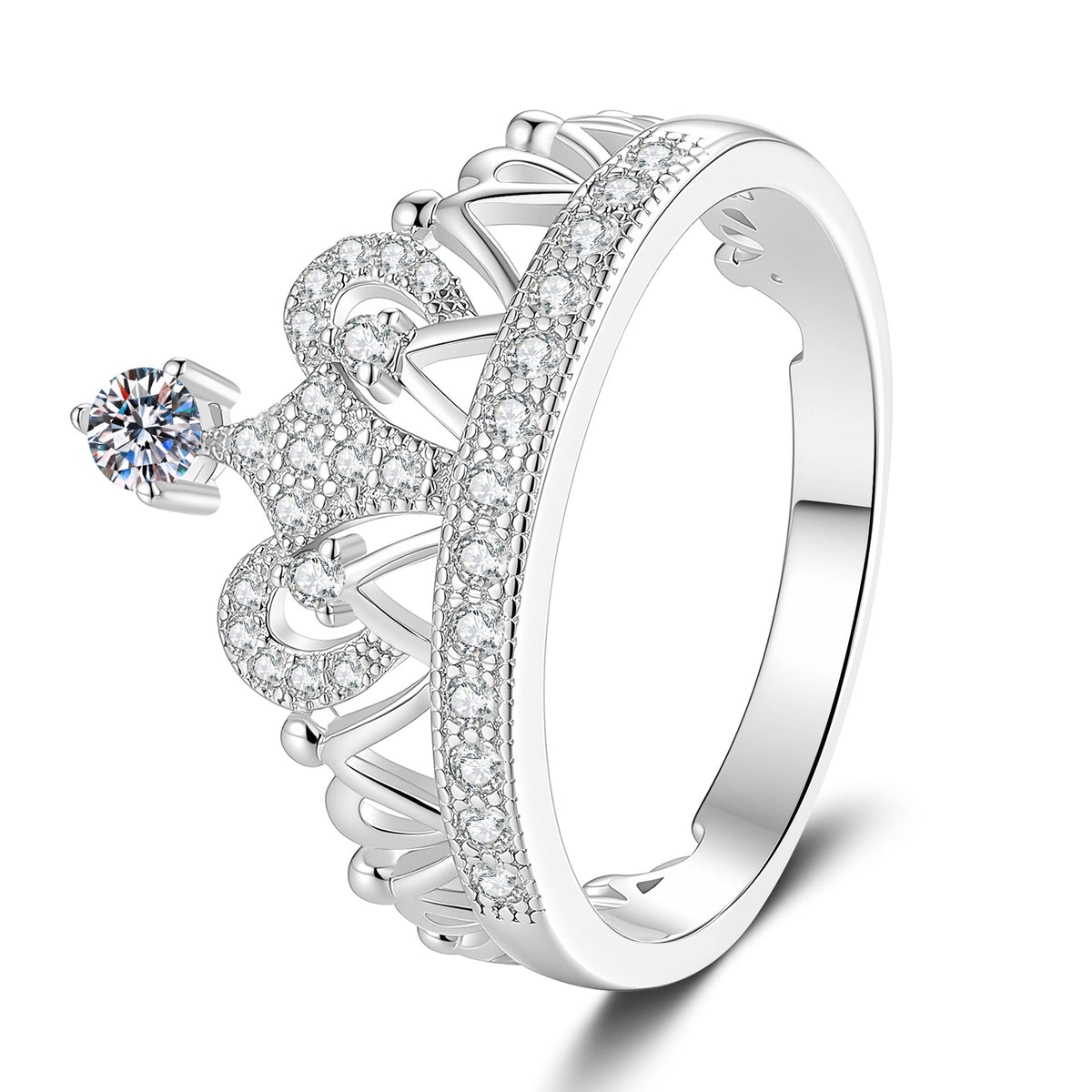 [Vera  Jewelry]DREAMY CROWN MOISSANITE RING - 1.2CT ELEGANT PRINCESS STYLE