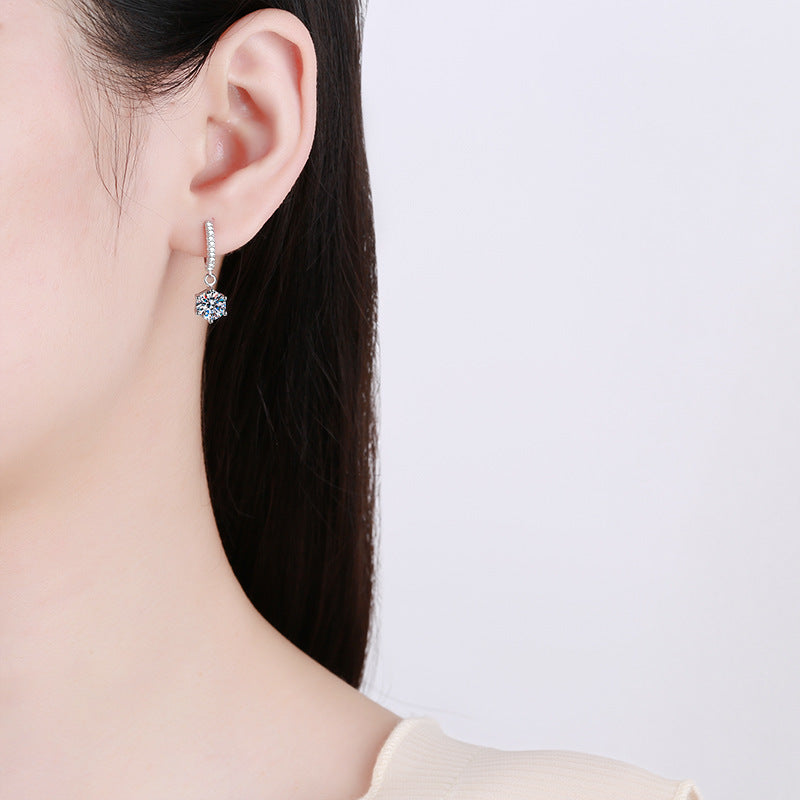 [Vera  Jewelry]CLASSIC 6-PRONG MOISSANITE DROP EARRINGS