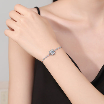 [Vera  Jewelry]RADIANT ICY CRYSTAL SUNFLOWER MOISSANITE BRACELET