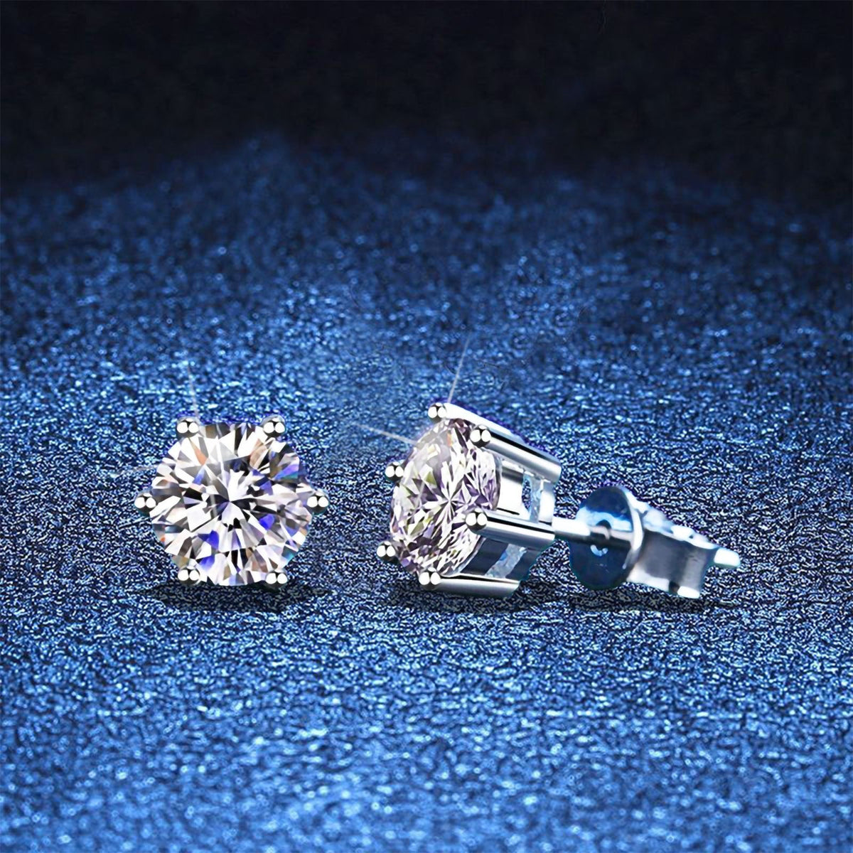 [Vera  Jewelry]SIX-PRONG MOISSANITE EARRINGS