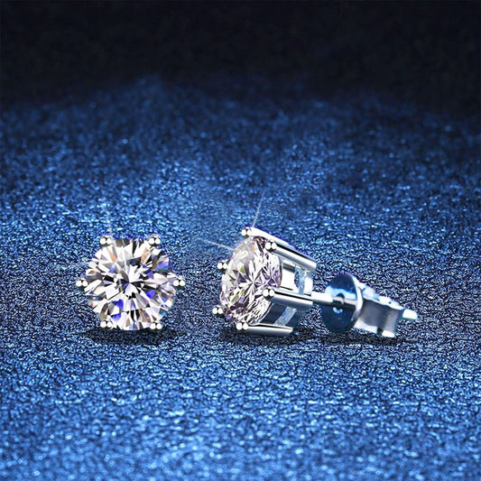 [Vera  Jewelry]SIX-PRONG MOISSANITE EARRINGS