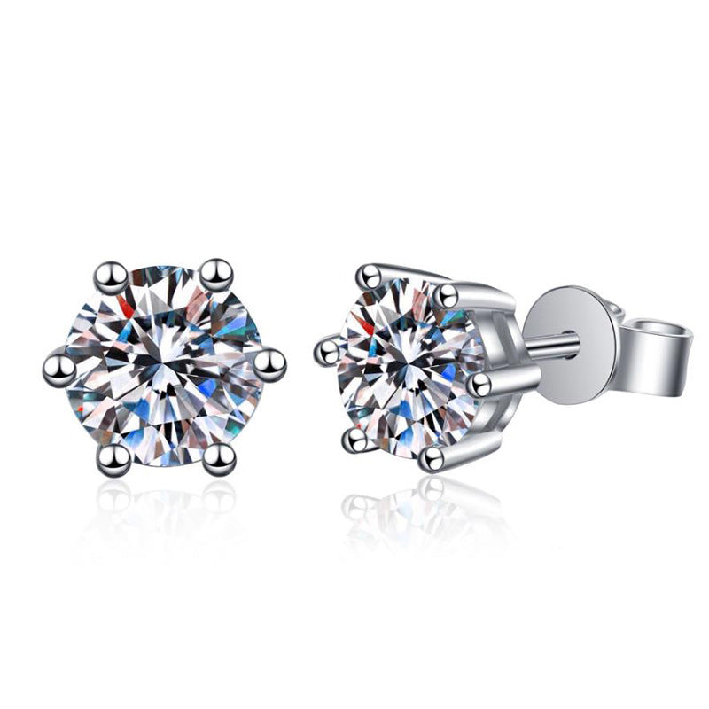 [Vera  Jewelry]SIX-PRONG MOISSANITE EARRINGS