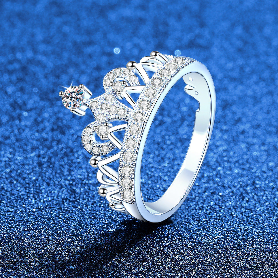 [Vera  Jewelry]DREAMY CROWN MOISSANITE RING - 1.2CT ELEGANT PRINCESS STYLE