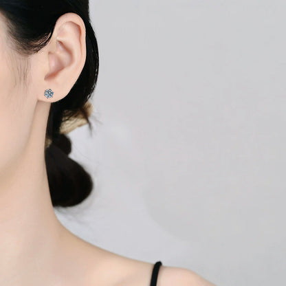 [Vera  Jewelry]SIX-PRONG MOISSANITE EARRINGS