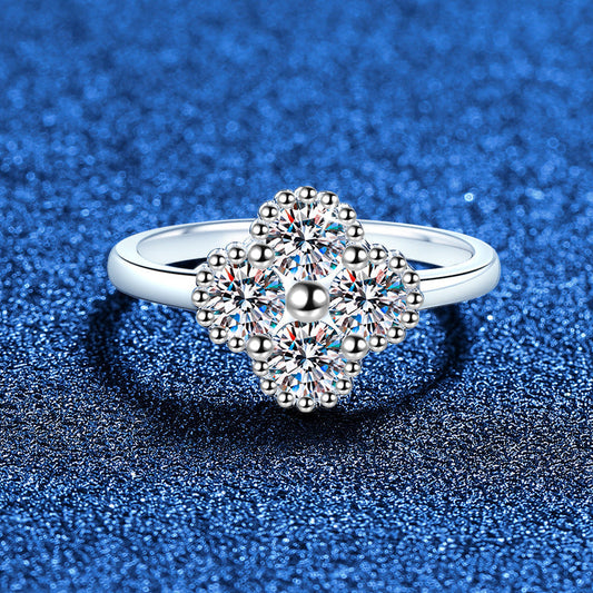 [Vera  Jewelry]ELEGANT FOUR-LEAF CLOVER MOISSANITE RING