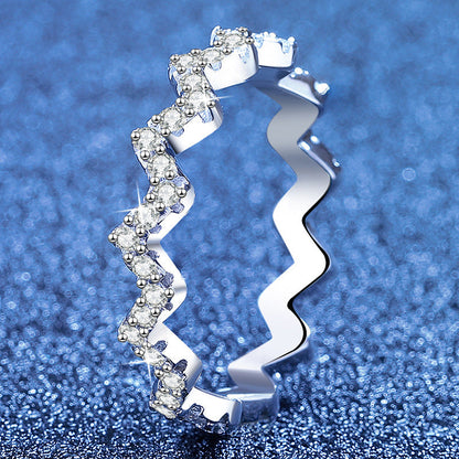 [Vera  Jewelry]CHIC WAVY MOISSANITE ETERNITY RING