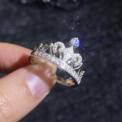 [Vera  Jewelry]DREAMY CROWN MOISSANITE RING - 1.2CT ELEGANT PRINCESS STYLE