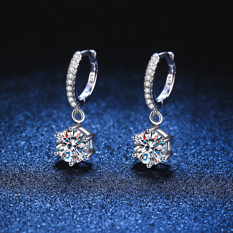 [Vera  Jewelry]CLASSIC 6-PRONG MOISSANITE DROP EARRINGS