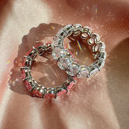 [Vera Jewelry]Dainty Elongated Cushion Cut Tennis Ring