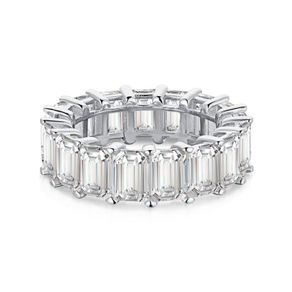 [Vera Jewelry]0.75 Carat Elegant Emerald Cut Tennis Ring