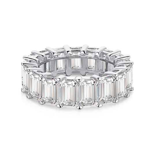 [Vera Jewelry]0.75 Carat Elegant Emerald Cut Tennis Ring