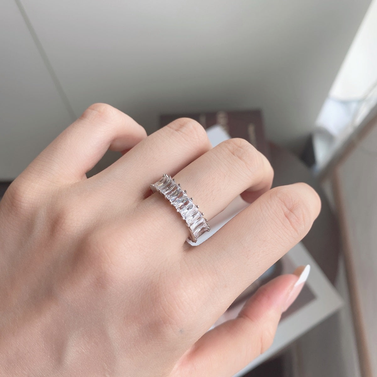 [Vera Jewelry]Unique Colorful Radiant Cut RIng