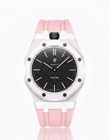 Silicone Strap & Case Royal Pop Ocho Negro(Customize  Colors)