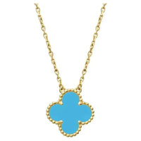 [Vera Jewelry]CLOVER 15MM VINTAGE TURQUOISE NECKLACE