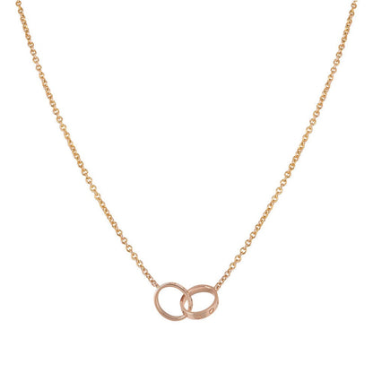 [Vera  Jewelry]LOVE NECKLACE DOUBLE RING PINK GOLD
