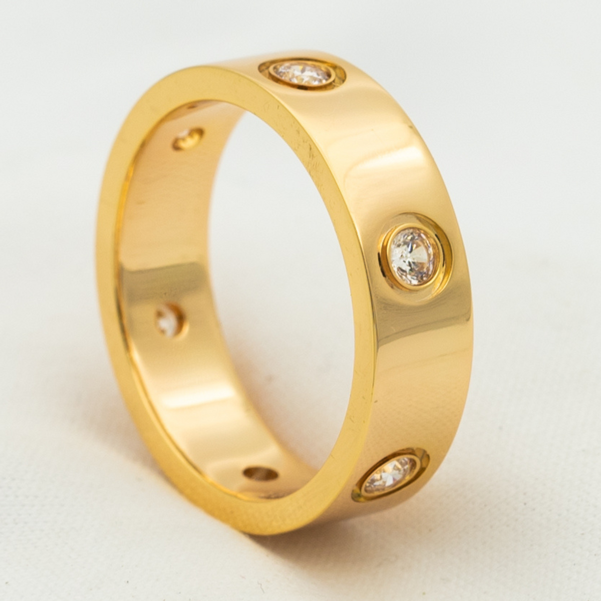 [Vera  Jewelry]LOVE RING 5.5MM 6 DIAMONDS PINK GOLD