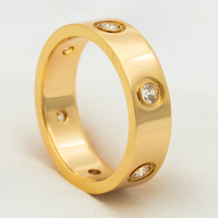 [Vera Jewelry]LOVE RING 5.5MM 6 DIAMONDS PINK GOLD
