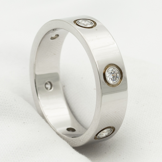 [Vera Jewelry]LOVE RING 5.5MM 6 DIAMONDS SILVER