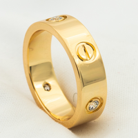 [Vera Jewelry]LOVE RING 5.5MM 3 DIAMONDS PINK GOLD