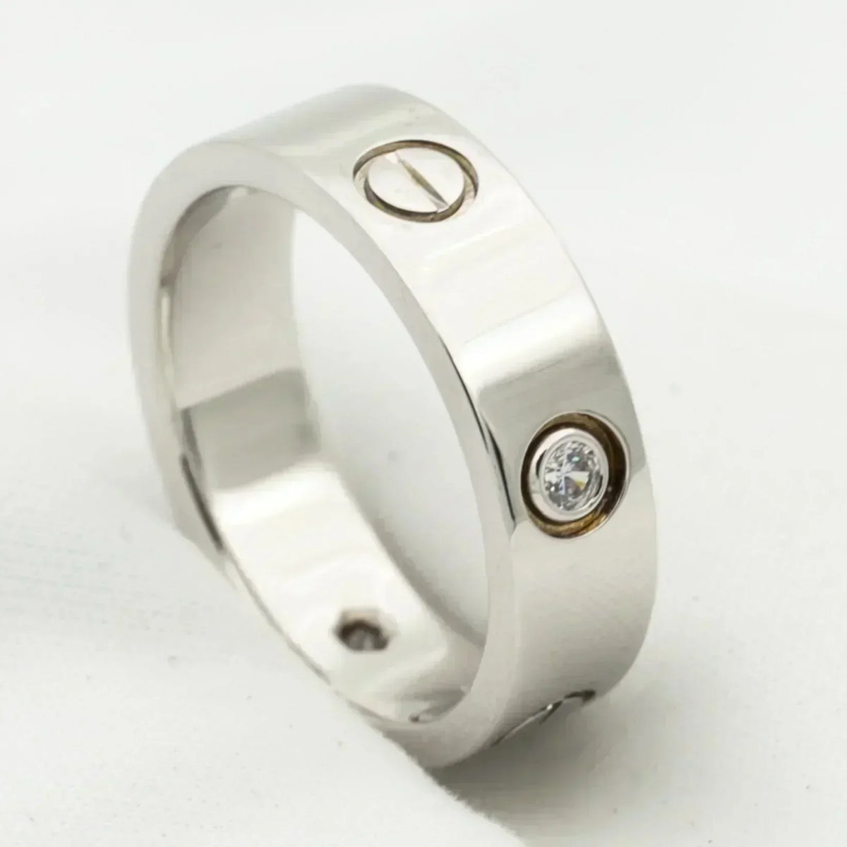 [Vera  Jewelry]LOVE RING 5.5MM 3 DIAMONDS SILVER