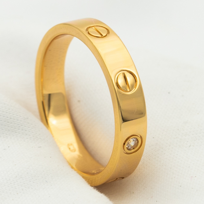 [Vera  Jewelry]LOVE RING 4MM 1 DIAMOND PINK GOLD