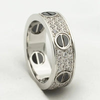 [Vera Jewelry]LOVE RING 5.5MM DIAMONDS PAVED CERAMIC