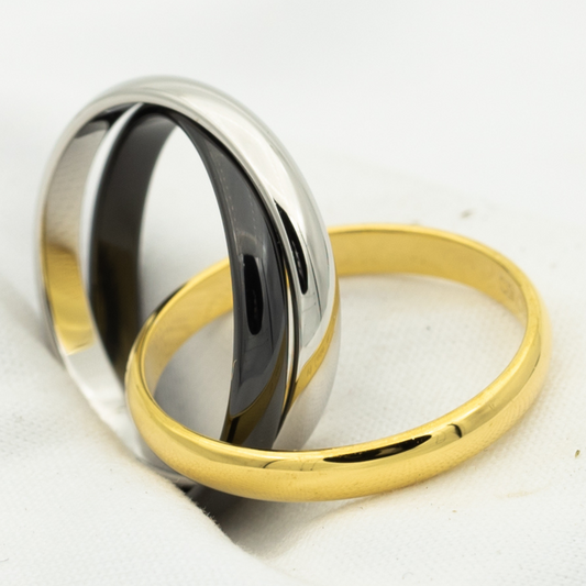[Vera  Jewelry]TRINITY RING BLACK GOLD SILVER