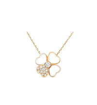 [Vera Jewelry]CLOVER MOP DIAMOND ROSE GOLD NECKLACE