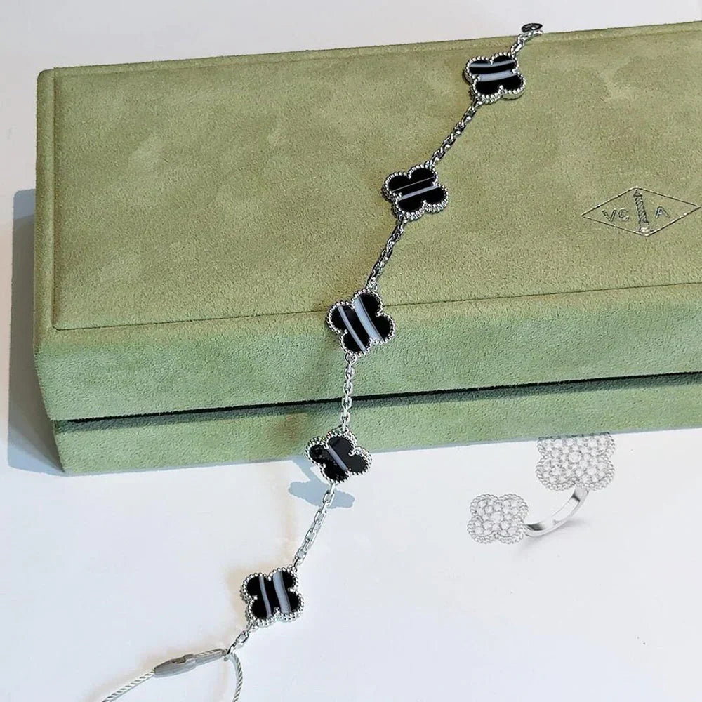 [Vera Jewelry] CLOVER 5 MOTIF PULSAR STONE BRACELET COLLECTION