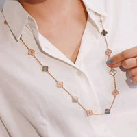[Vera Jewelry]CLOVER 20 MOTIFS DARK MOP DIAMOND  NECKLACE