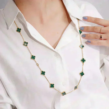 [Vera Jewelry]CLOVER 20 MOTIFS MALACHITE GOLD