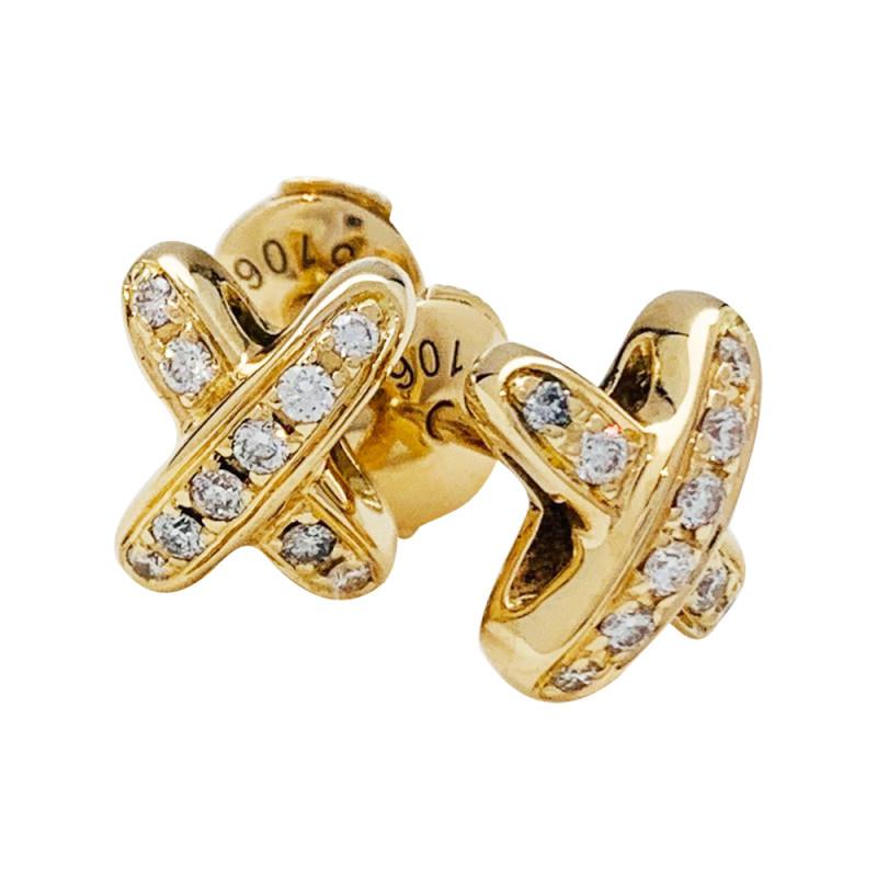 [Vera Jewelry]JEUX DE GOLD DIAMOND EARRINGS