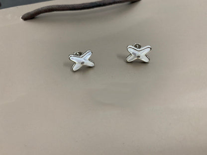 [Vera Jewelry]JEUX DE WHITE MOP SILVER DIAMOND EARRINGS