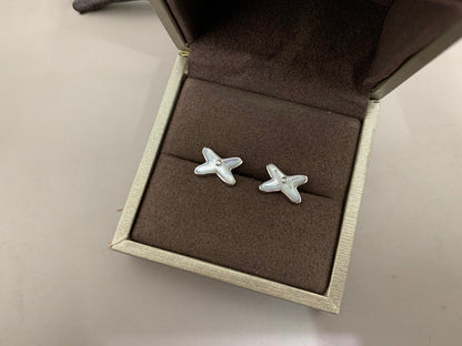 [Vera Jewelry]JEUX DE WHITE MOP SILVER DIAMOND EARRINGS