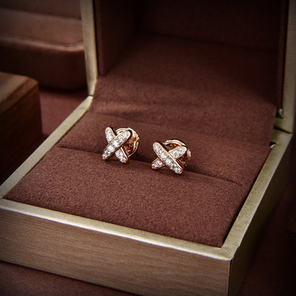 [Vera Jewelry]JEUX DE GOLD DIAMOND EARRINGS