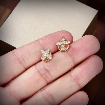 [Vera Jewelry]JEUX DE GOLD DIAMOND EARRINGS