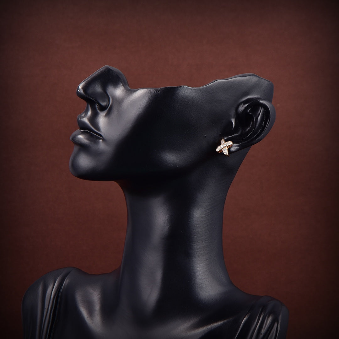[Vera Jewelry]JEUX DE GOLD DIAMOND EARRINGS