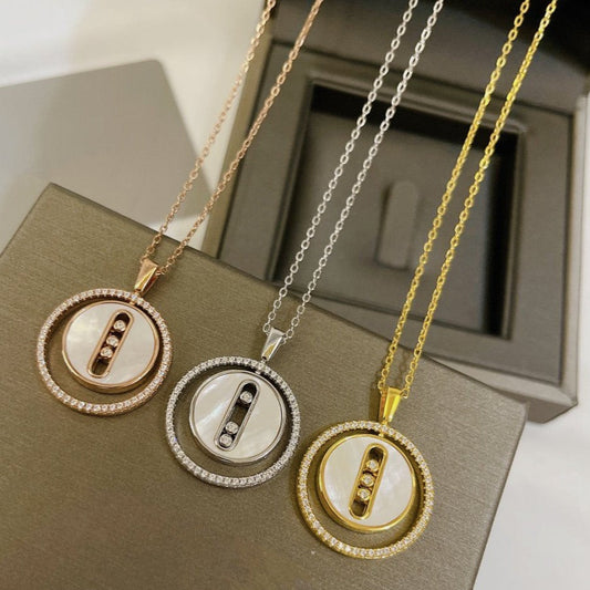 [Vera Jewelry]ラッキー ムーブ MM マザーオブパール ダイヤモンド ネックレス