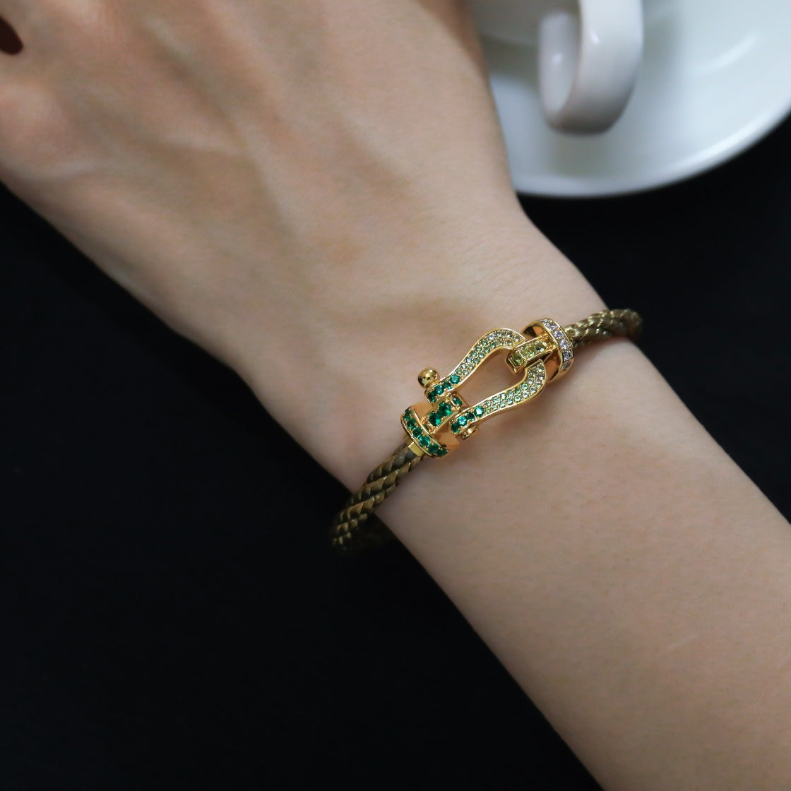 [Vera Jewelry]FORCE 10 GOLD GREEN DIAMOND PAVED