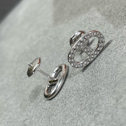[Vera  Jewelry]HM FULL DIAMOND PIG NOSE STUD EARRINGS
