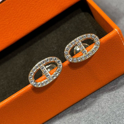 [Vera  Jewelry]HM FULL DIAMOND PIG NOSE STUD EARRINGS