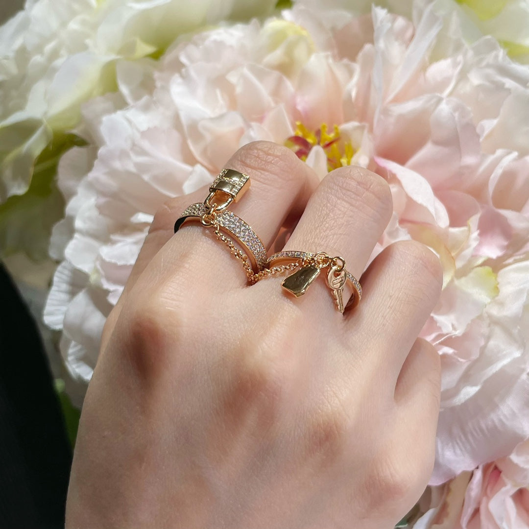 [Vera Jewelry]HM KELLY CLOCHETTE DOUBLE RING IN  WITH DIAMONDS