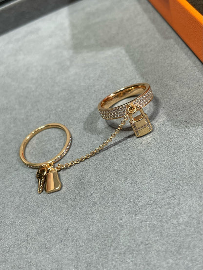 [Vera Jewelry]HM KELLY CLOCHETTE DOUBLE RING IN  WITH DIAMONDS