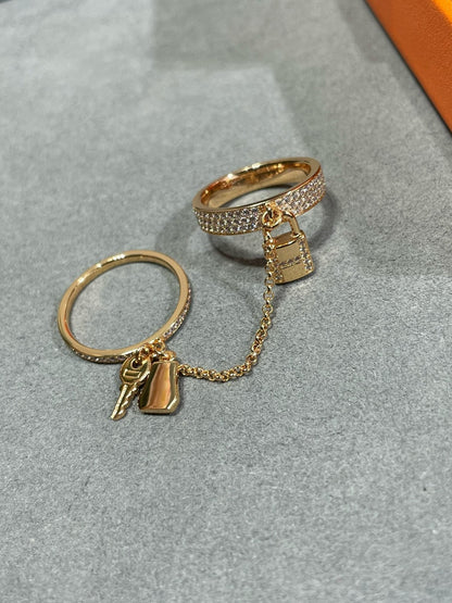 [Vera Jewelry]HM KELLY CLOCHETTE DOUBLE RING IN  WITH DIAMONDS
