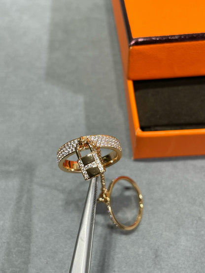 [Vera Jewelry]HM KELLY CLOCHETTE DOUBLE RING IN  WITH DIAMONDS
