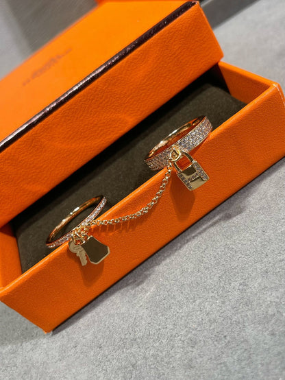 [Vera Jewelry]HM KELLY CLOCHETTE DOUBLE RING IN  WITH DIAMONDS