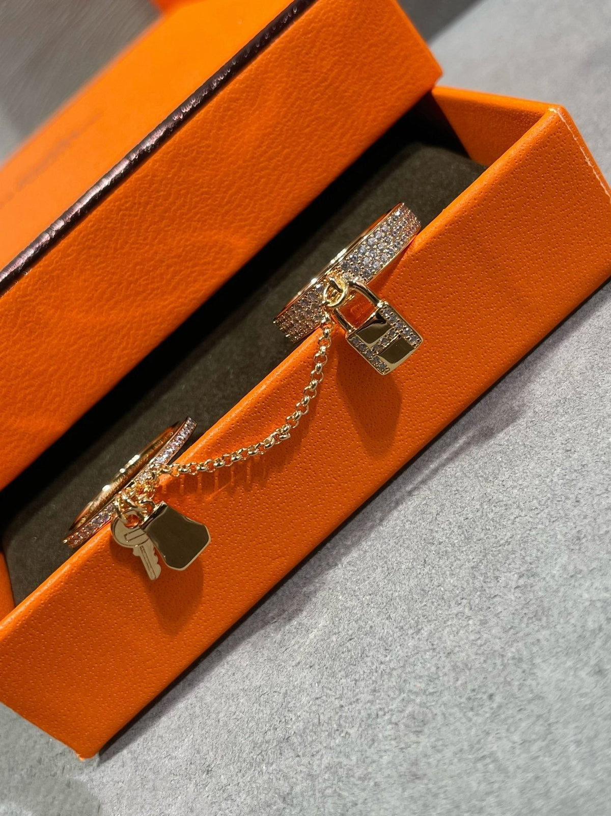 [Vera  Jewelry]HM KELLY CLOCHETTE DOUBLE RING IN  WITH DIAMONDS