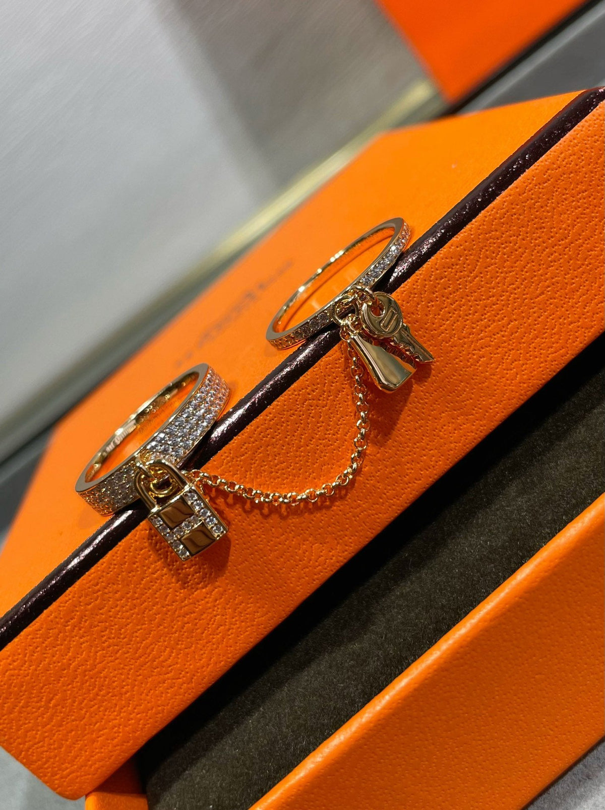 [Vera Jewelry]HM KELLY CLOCHETTE DOUBLE RING IN  WITH DIAMONDS