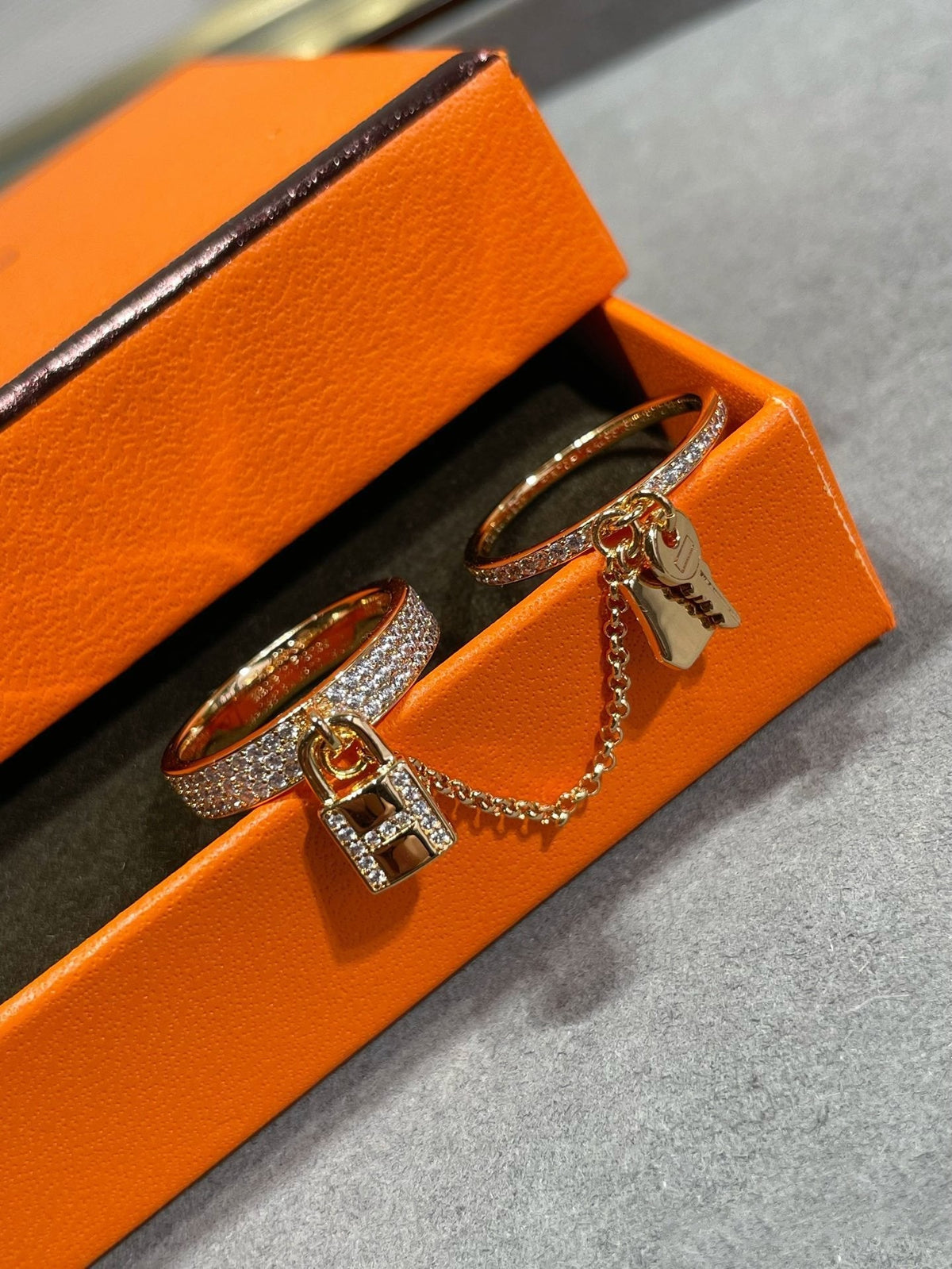 [Vera  Jewelry]HM KELLY CLOCHETTE DOUBLE RING IN  WITH DIAMONDS